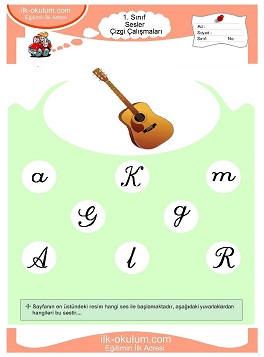 Çocuklar İçin G Sesi Çalışma Sayfaları 